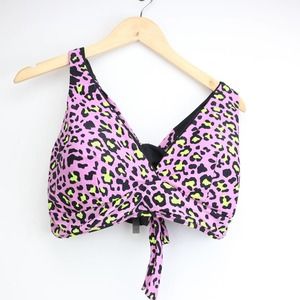 Torrid Purple Leopard Print Long Line Bikini Top 3